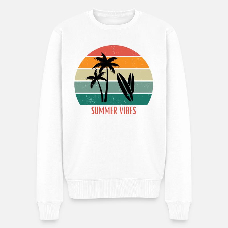Summer Vibes - Männer Premium Bio Pullover - Weiß