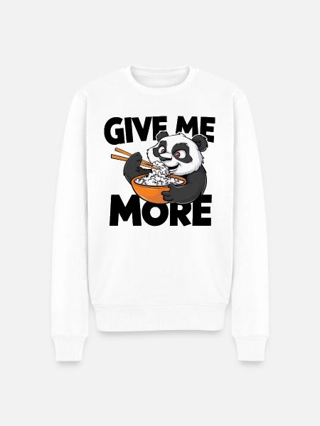 Panda mangeant du riz - Pull Premium bio Homme - blanc