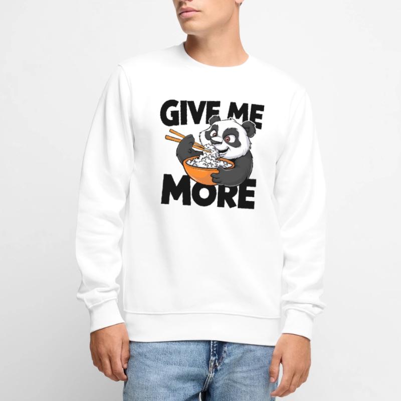 Panda mangeant du riz Pull Premium bio Homme
