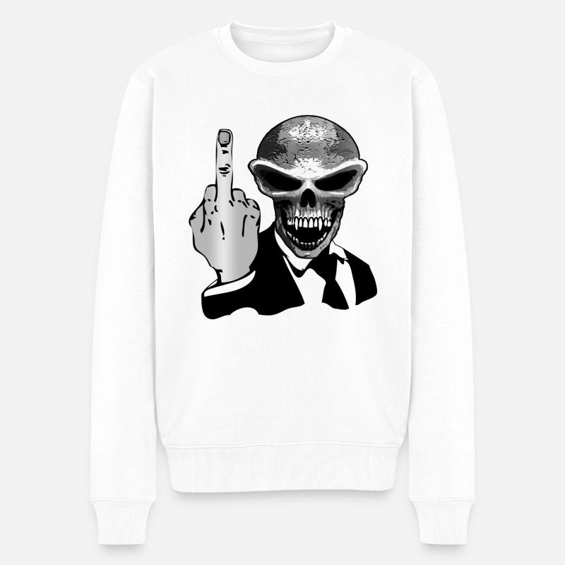 Skull fuck - Männer Premium Bio Pullover - Weiß