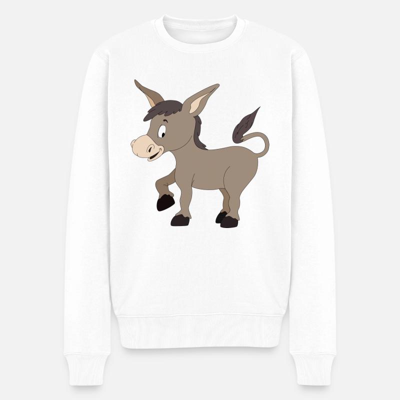 Toki le petit âne gris - Pull Premium bio Homme - blanc