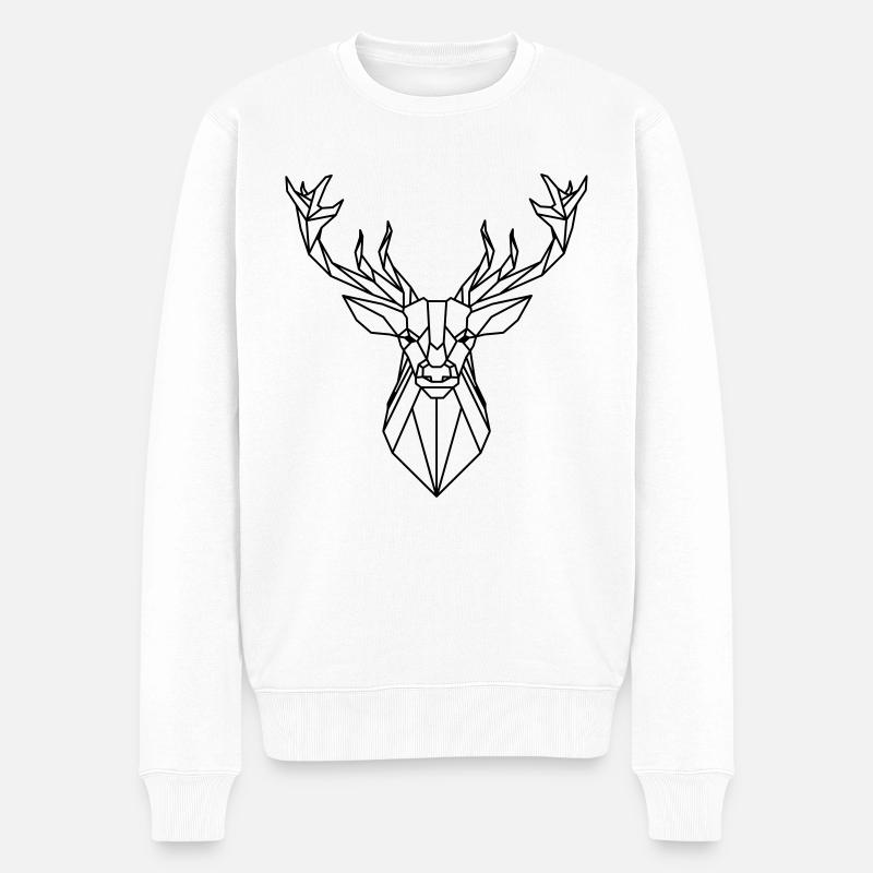 cerf - Pull Premium bio Homme - blanc