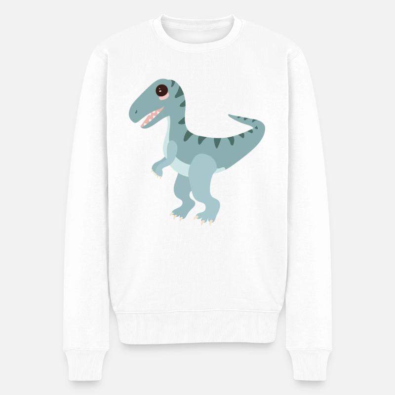 Velociraptor - Männer Premium Bio Pullover - Weiß
