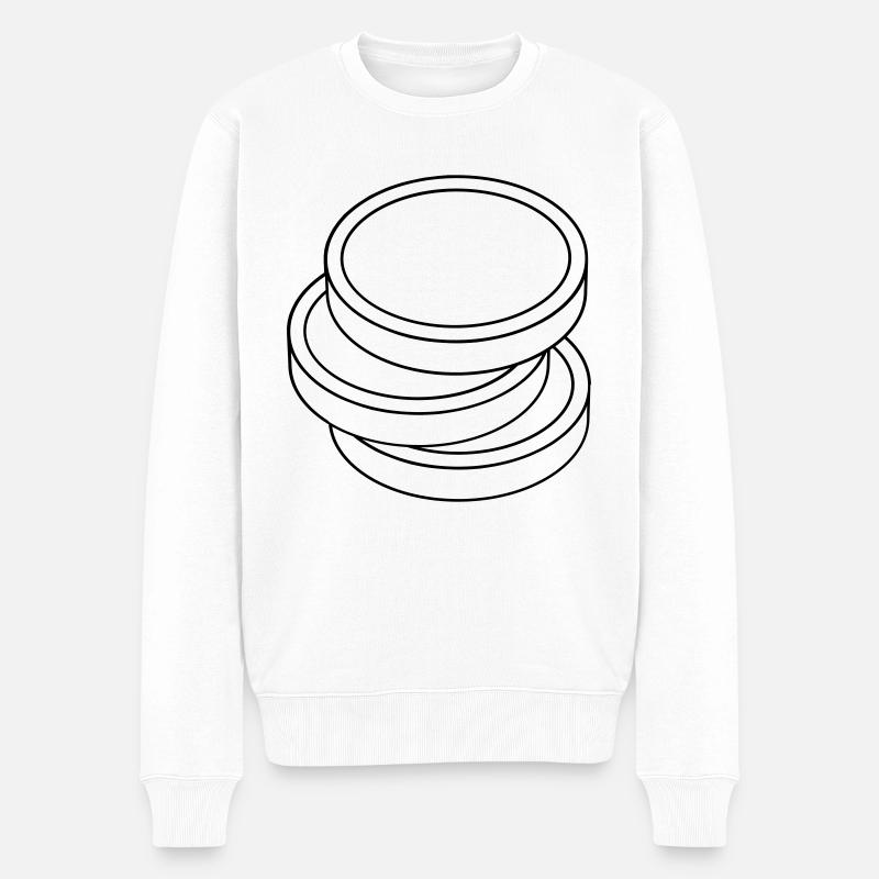 three coins in a stack - Men's Premium Organic Jumper - white