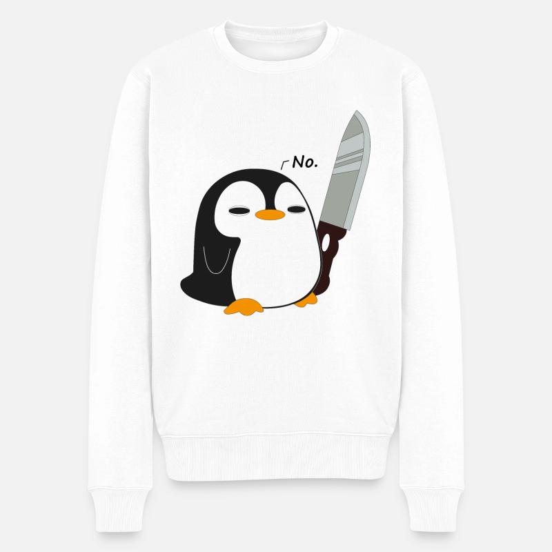 Penguin dit Non - Pull Premium bio Homme - blanc
