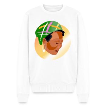 Asiatische Frau - Männer Premium Bio Pullover - Weiß - Vorne - Thijin (182cm)