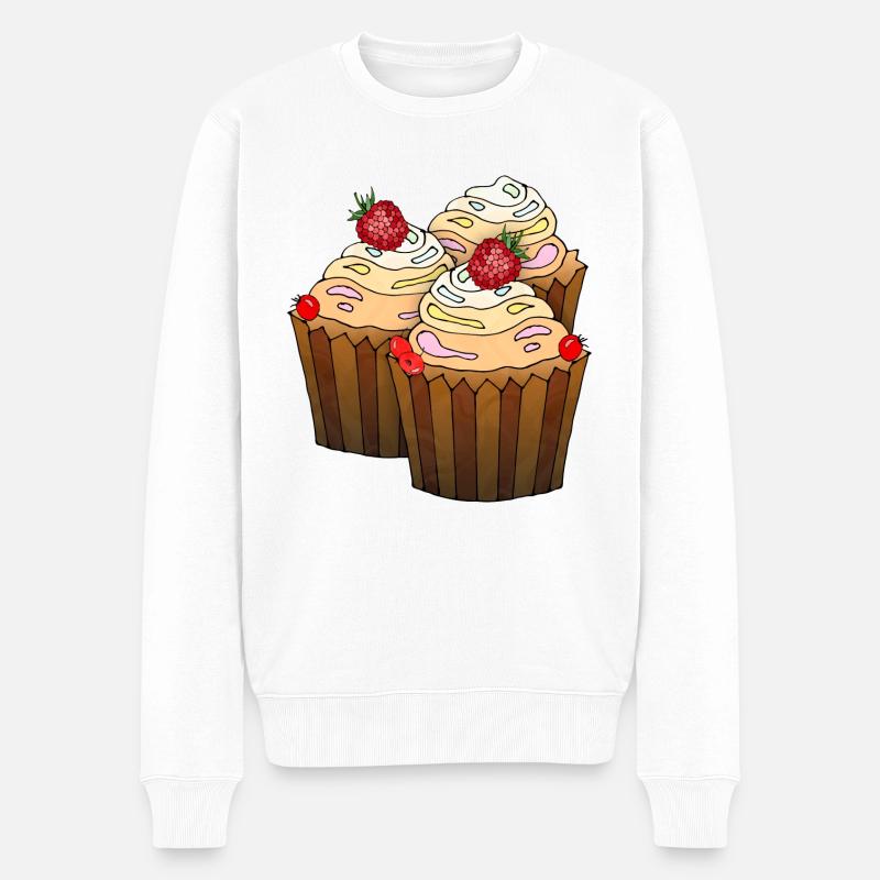 Kuchen - Männer Premium Bio Pullover - Weiß