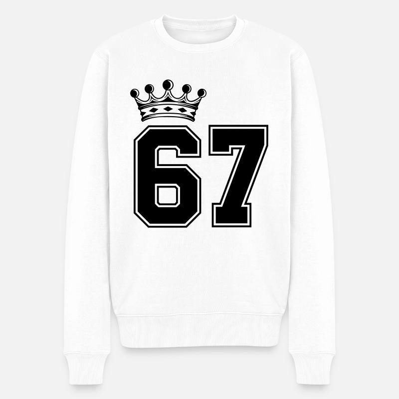 67 couronnes - Pull Premium bio Homme - blanc