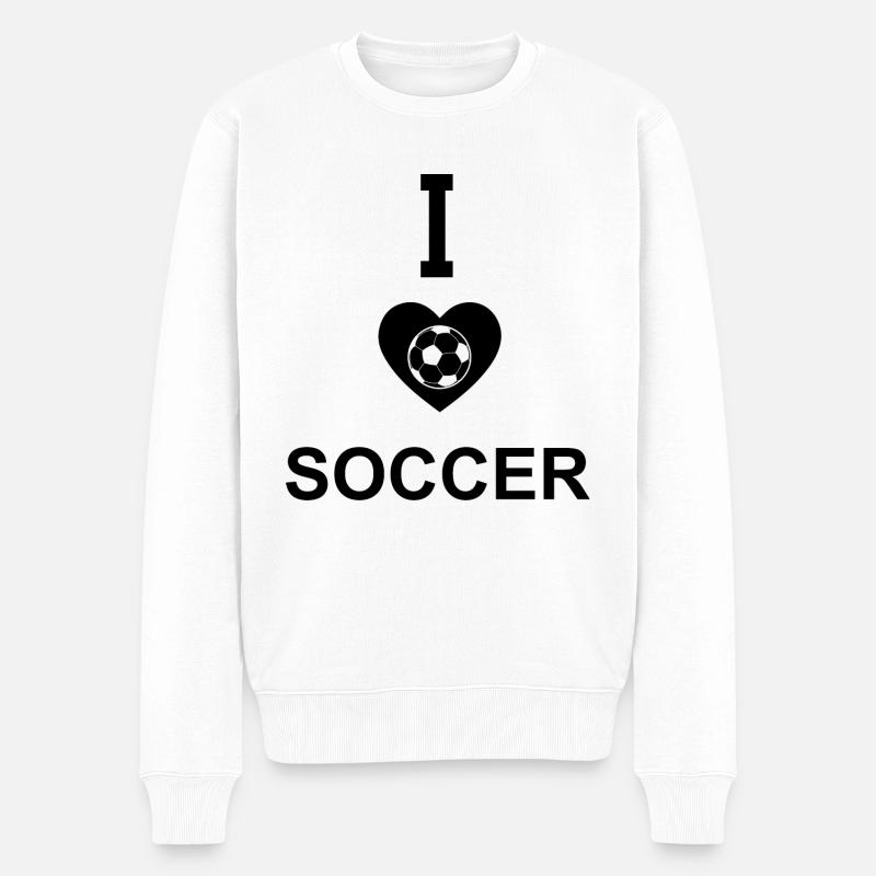 Fußball Soccer - Männer Premium Bio Pullover - Weiß