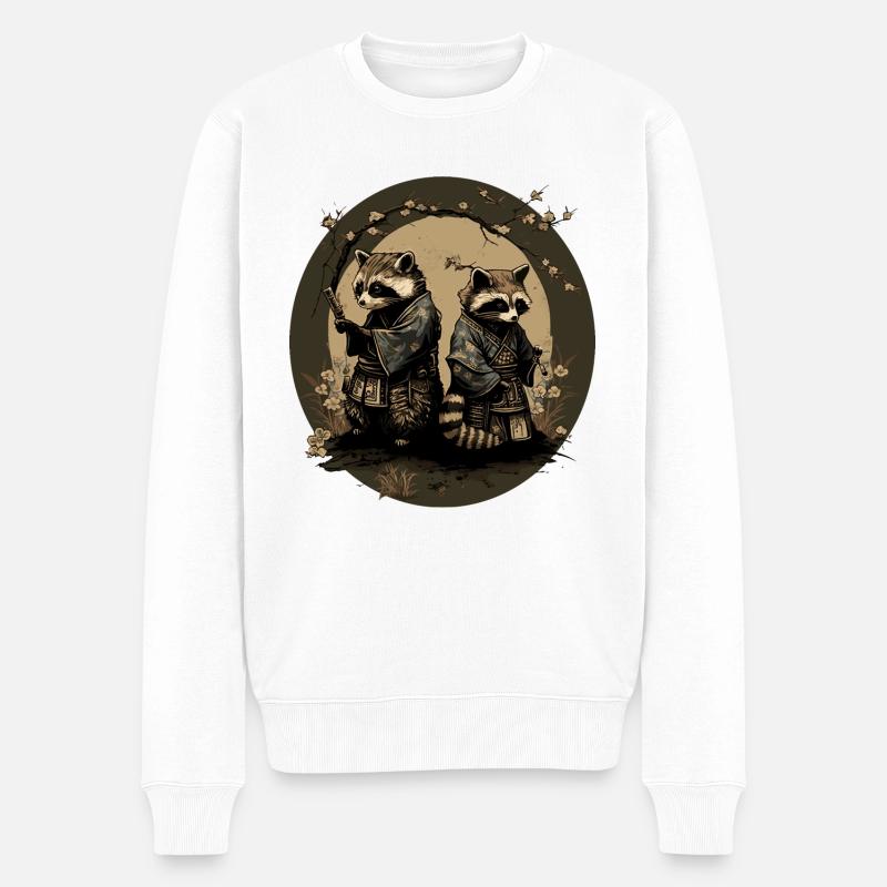 baka racoon 8 - Pull Premium bio Homme - blanc
