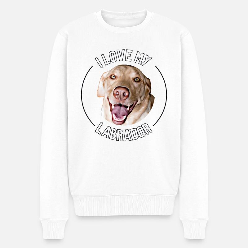 J’aime mon Labrador - Pull Premium bio Homme - blanc