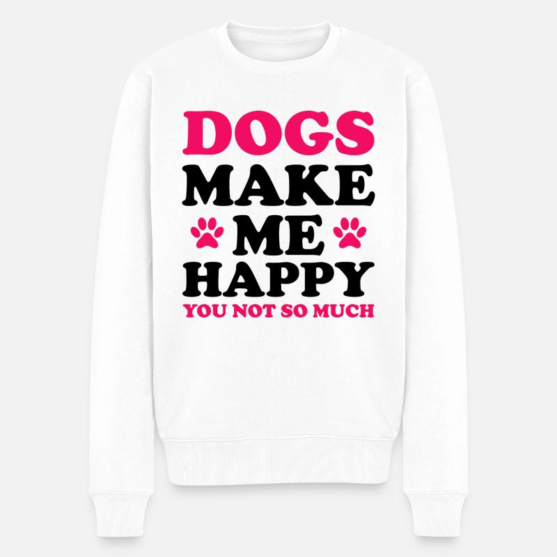 Hund Dog - Männer Premium Bio Pullover - Weiß