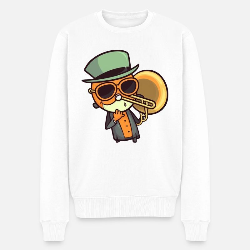 Trombone en style comique - Pull Premium bio Homme - blanc