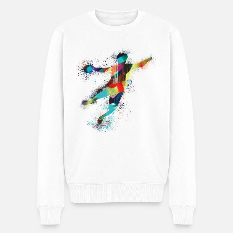 Handball, handballer, Beachhandball,Graffiti,bunt - Männer Premium Bio Pullover - Weiß