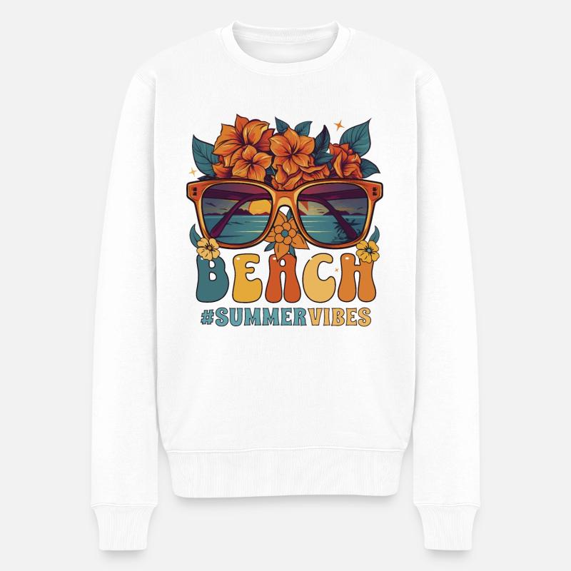 Ferien Am Strand - Männer Premium Bio Pullover - Weiß