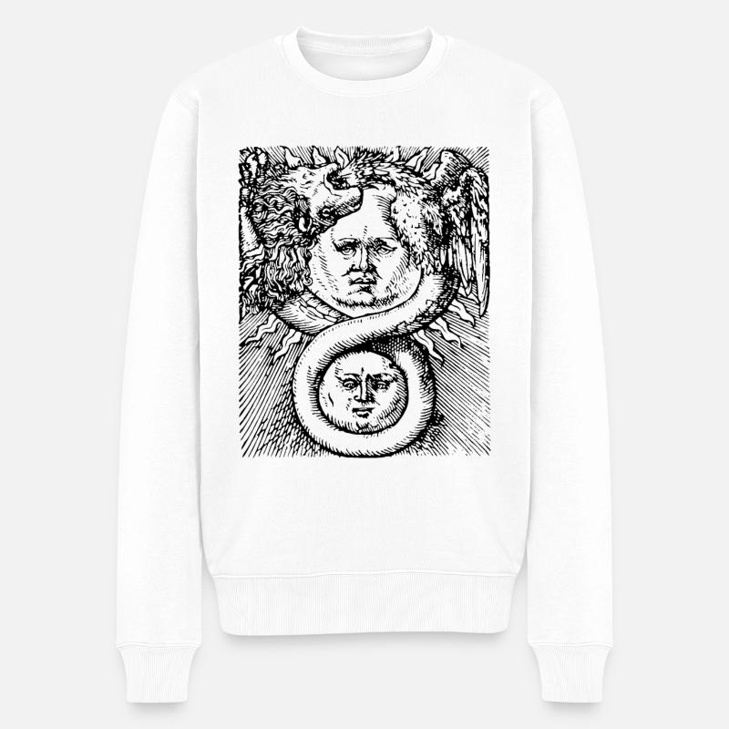 Alchemistisches Enigma - Männer Premium Bio Pullover - Weiß