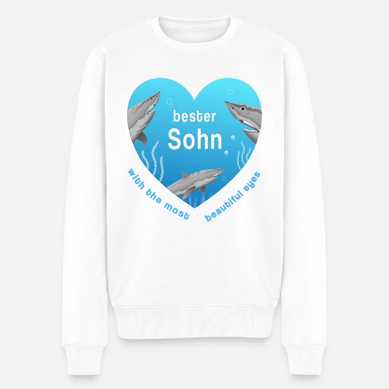 bester Sohn - Männer Premium Bio Pullover - Weiß