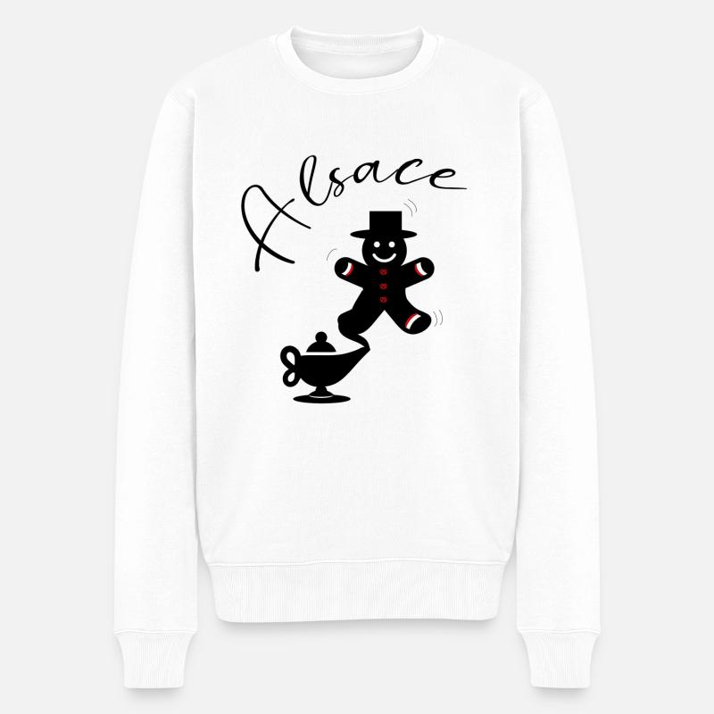 Alsace Genius Mannele Mannala - Männer Premium Bio Pullover - Weiß