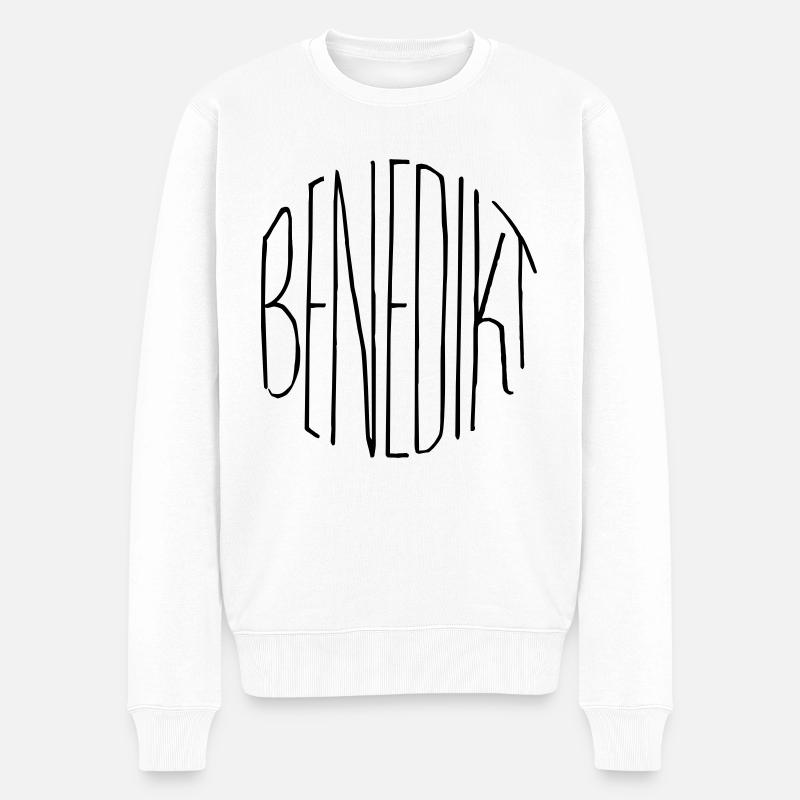 Benedikt - Männer Premium Bio Pullover - Weiß