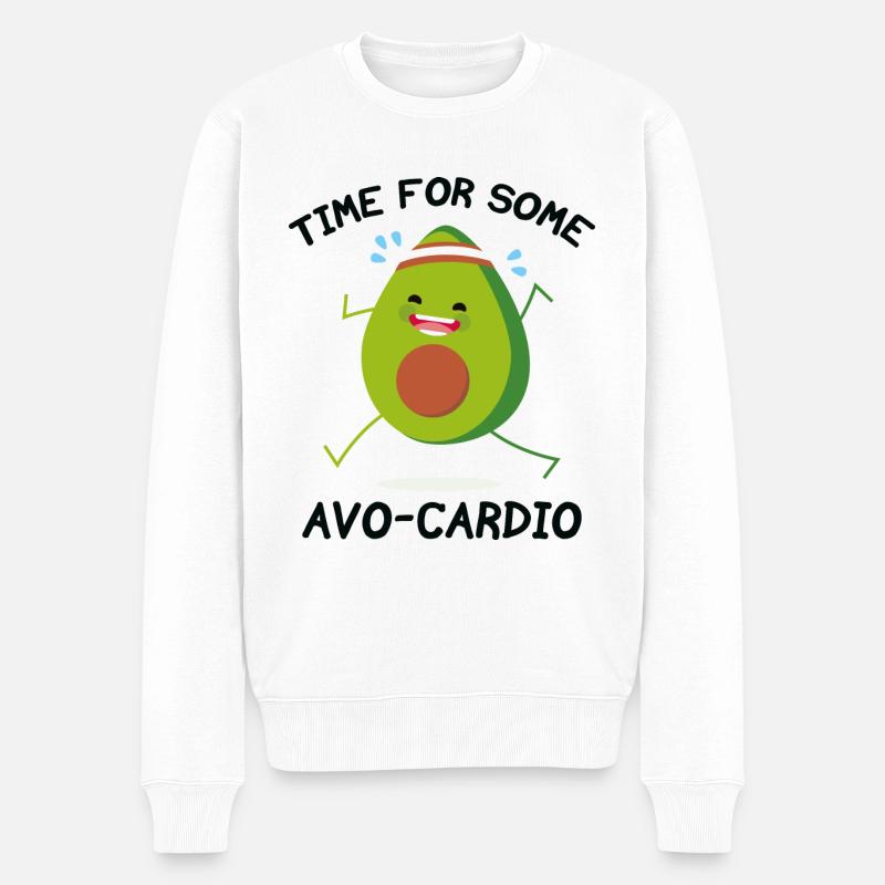 Zeit für etwas Avo-Cardio - Männer Premium Bio Pullover - Weiß