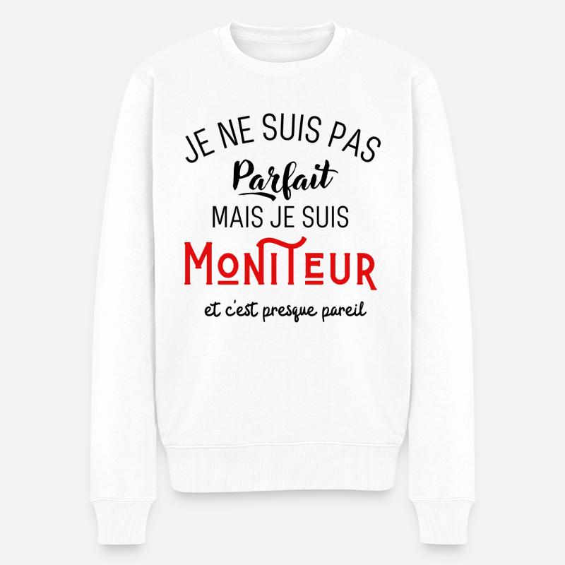 Pas parfait mais moniteur - Pull Premium bio Homme - blanc