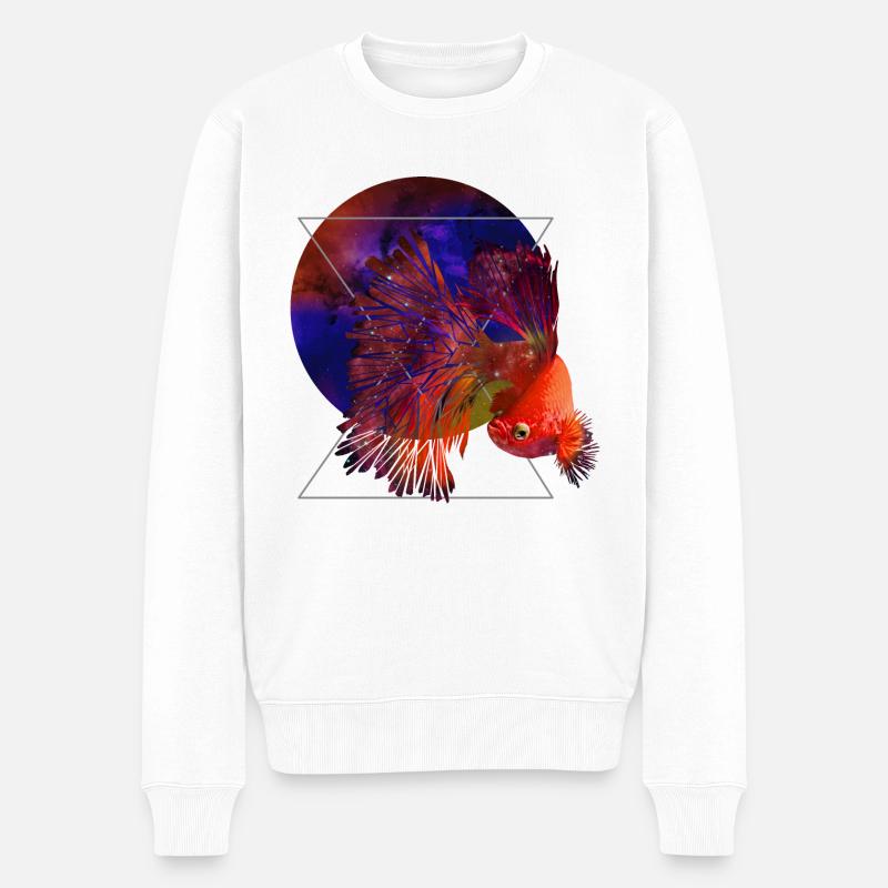 Poissons de l’espace - Pull Premium bio Homme - blanc