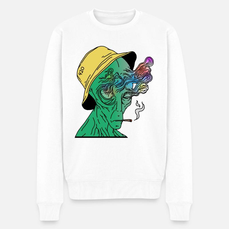 Aliénaire 420 - Pull Premium bio Homme - blanc