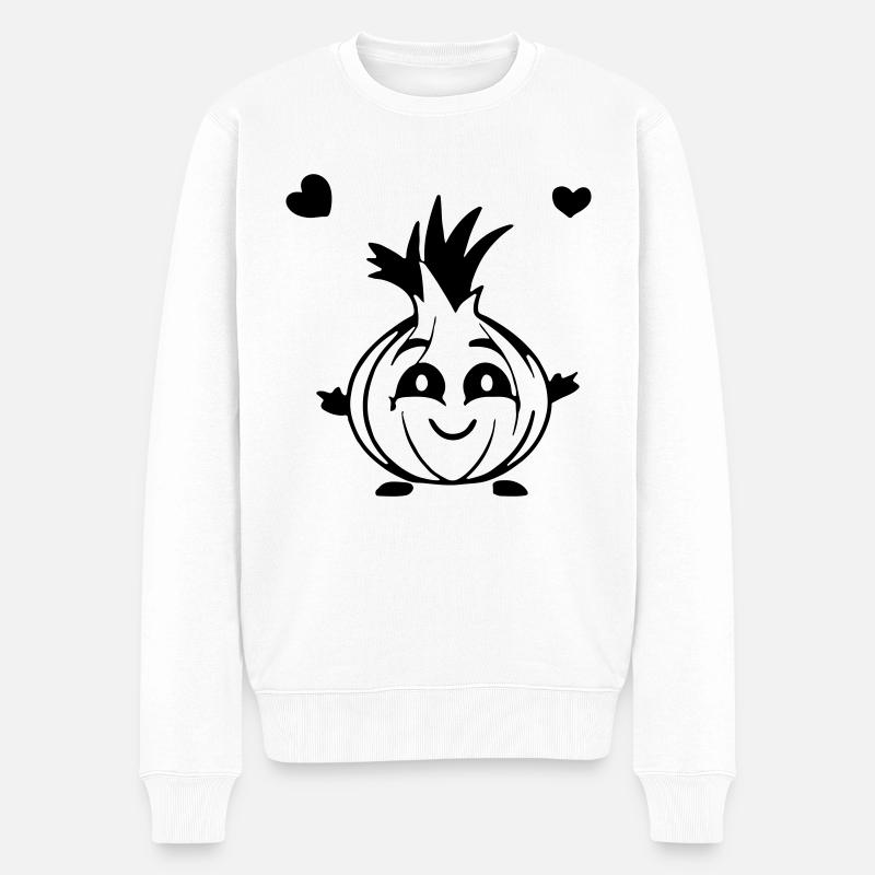 Idée cadeau oignon avec sourire - Pull Premium bio Homme - blanc