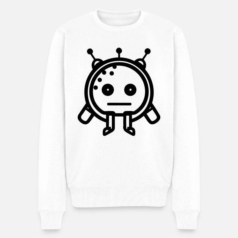 Kleiner Roboter - Männer Premium Bio Pullover - Weiß
