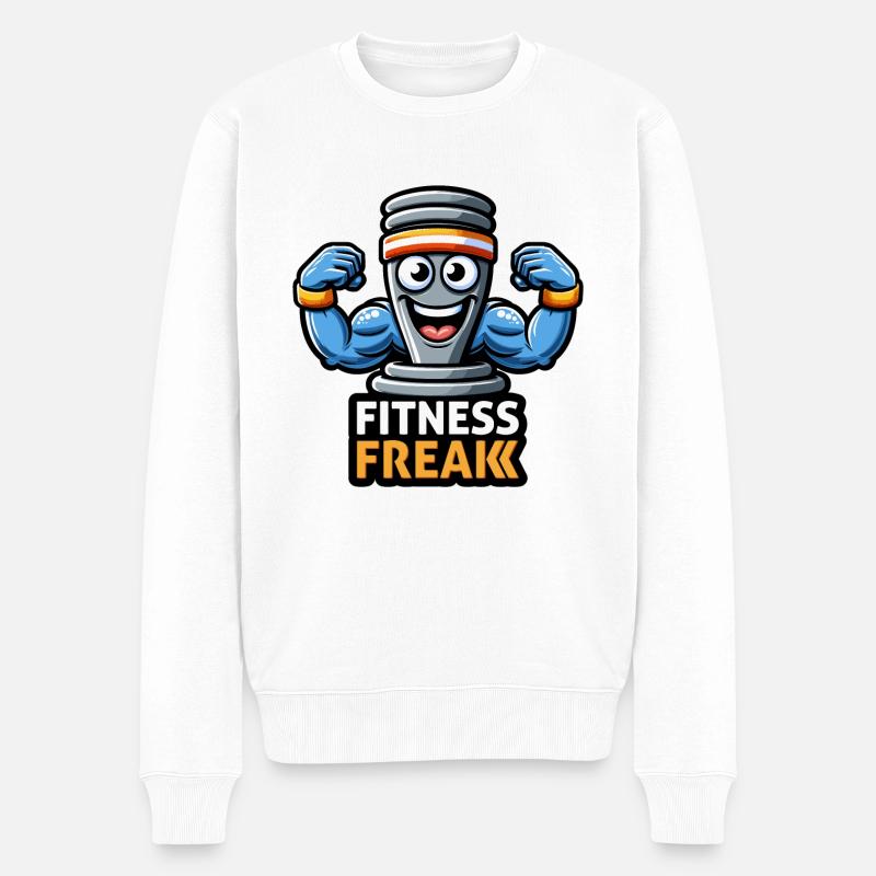 Shake protéiné de gym - Pull Premium bio Homme - blanc