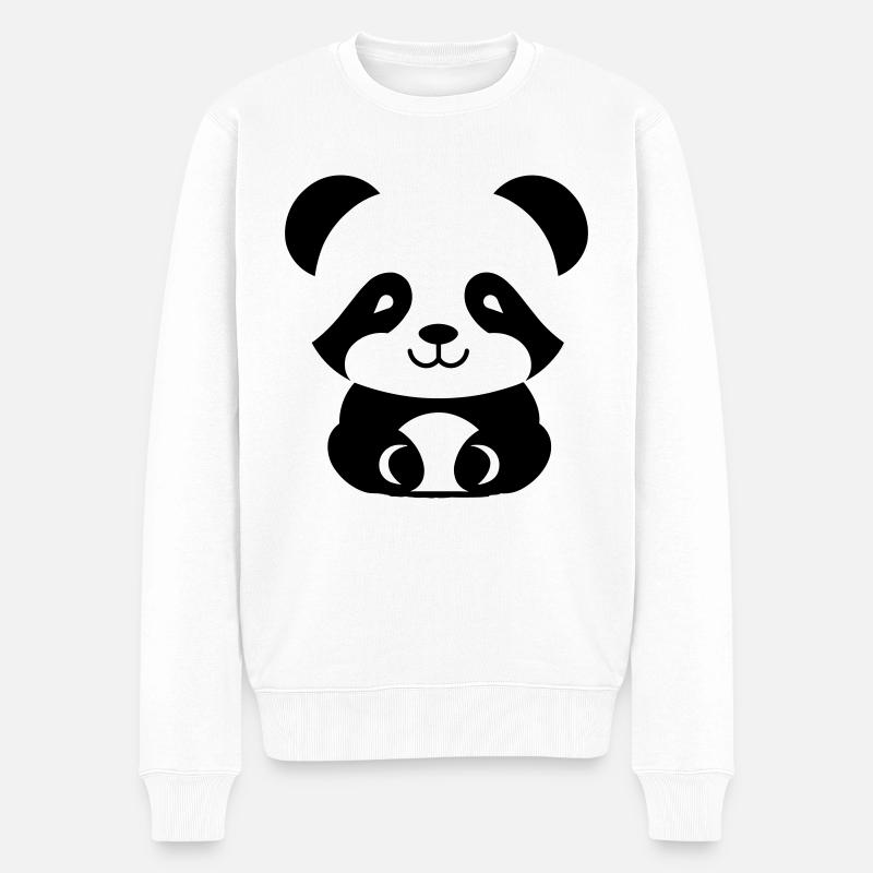 Panda - Männer Premium Bio Pullover - Weiß