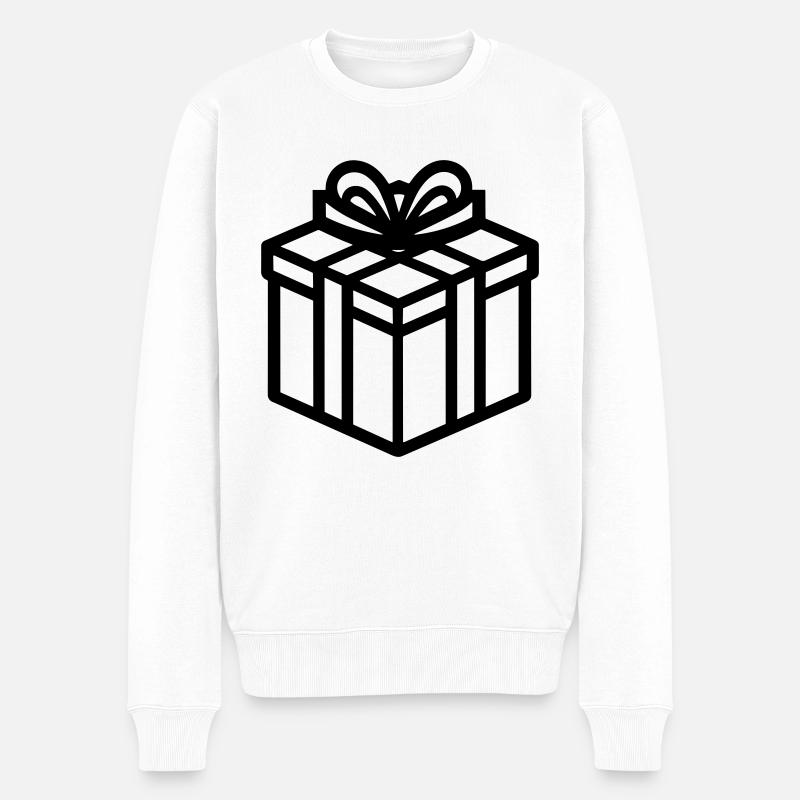 Kleine Geschenkbox - Männer Premium Bio Pullover - Weiß