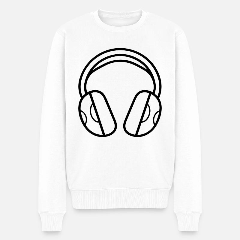Gaming-Headset - Männer Premium Bio Pullover - Weiß