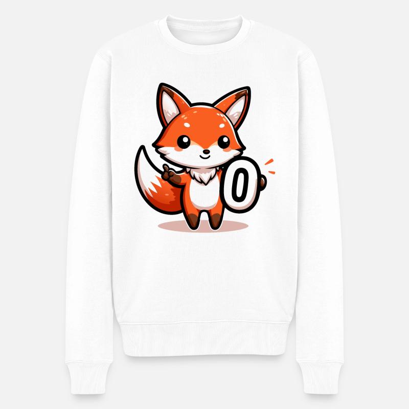Entzückender Zero Fox Left - Männer Premium Bio Pullover - Weiß