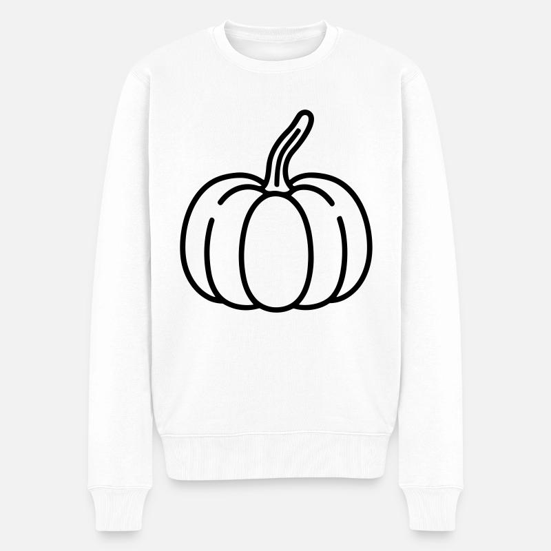 Kürbis - Männer Premium Bio Pullover - Weiß