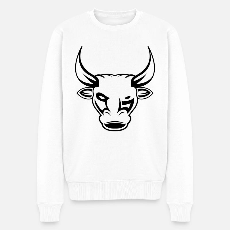stier bulle 1 - Männer Premium Bio Pullover - Weiß