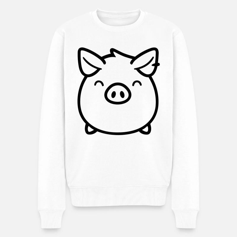cochon - Pull Premium bio Homme - blanc