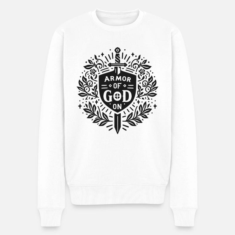 L’armure de Dieu sur - Pull Premium bio Homme - blanc