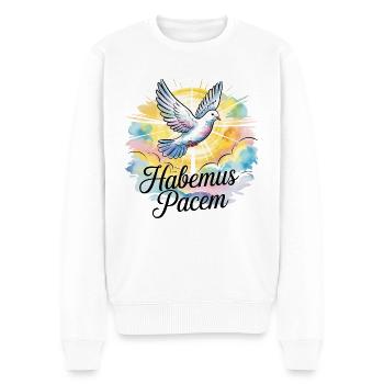 Pope Francis Habemus Pacem Dove Commemorate - Men's Premium Organic Jumper - white - Front - Thijin (182cm)