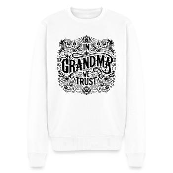 Nous faisons confiance à grand-mère, notre meilleure grand-mère - Pull Premium bio Homme - blanc - Devant - Thijin (182cm)