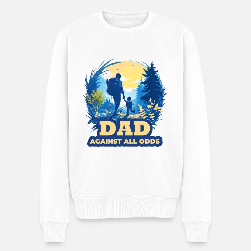Papa gegen alle Widerstände - Männer Premium Bio Pullover - Weiß