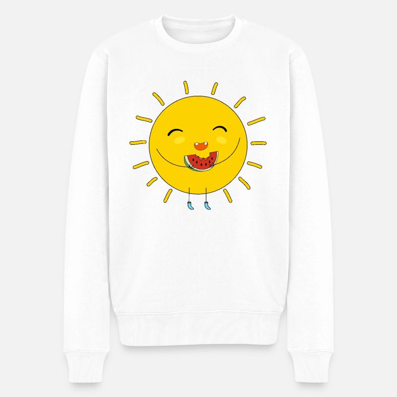 Soleil et pastèque - Pull Premium bio Homme - blanc