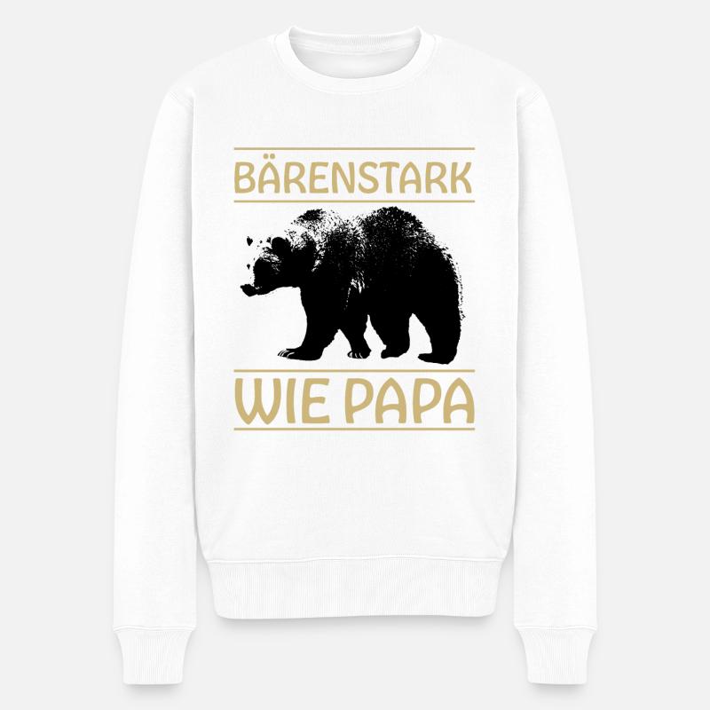Bärenstark - Männer Premium Bio Pullover - Weiß