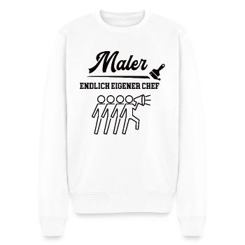 Maler Chef Meister Selbstständigkeit Firma Gründen - Männer Premium Bio Pullover - Weiß - Vorne - Thijin (182cm)