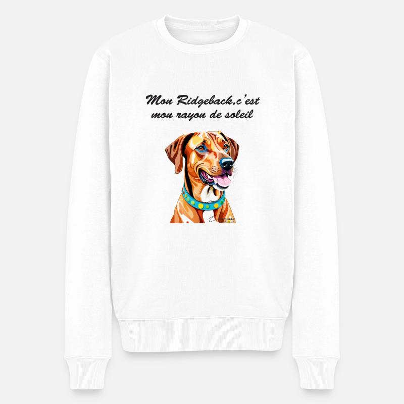 Rhodesian Ridgeback rayon de soleil - Pull Premium bio Homme - blanc