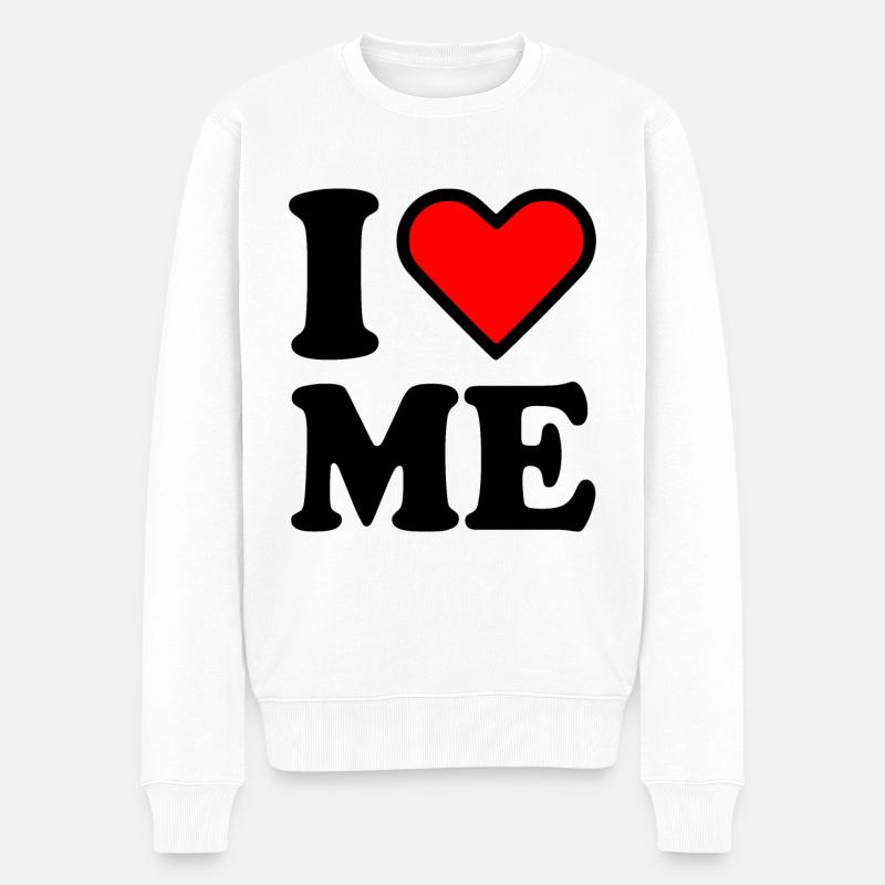 I love me - Pull Premium bio Homme - blanc