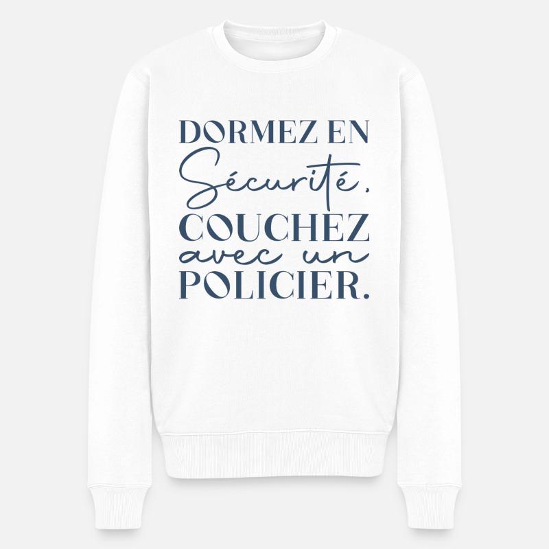 Policier - Pull Premium bio Homme - blanc