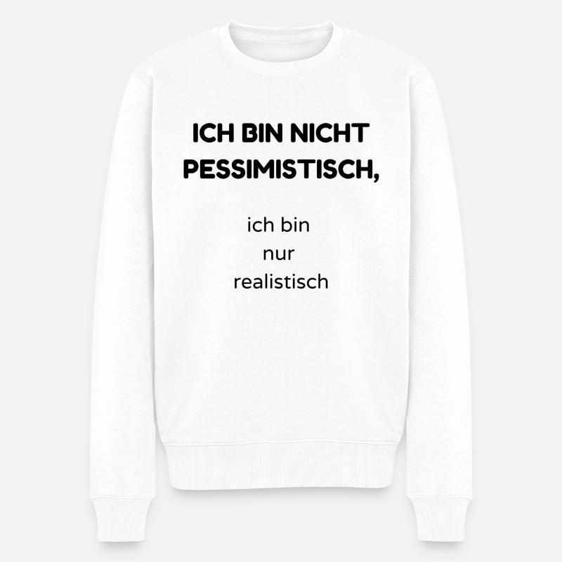 pessimistisch - Männer Premium Bio Pullover - Weiß