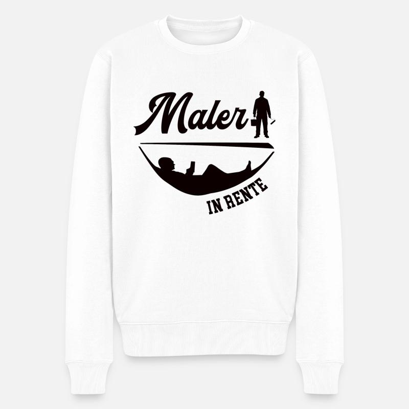 Maler in Rente Rentner Malermeister Ruhestand - Männer Premium Bio Pullover - Weiß