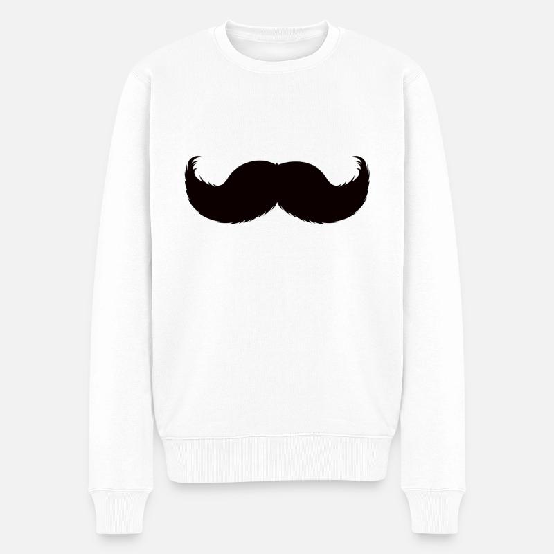Moustache - Pull Premium bio Homme - blanc